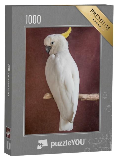 Puzzle 1000 Teile „Weißer Papagei auf einem Zweig“