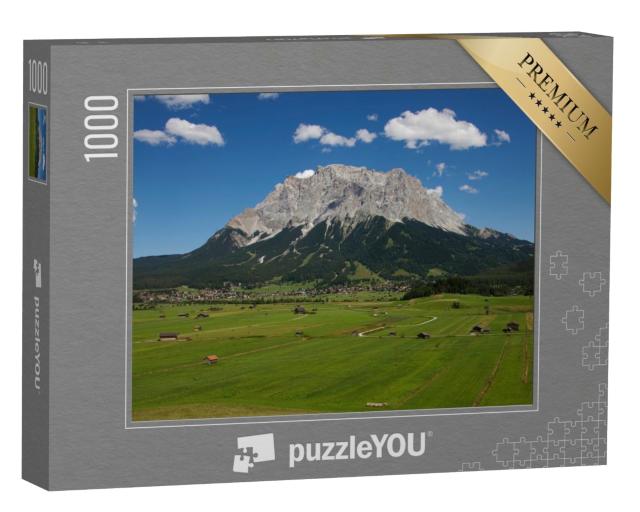 Puzzle 1000 Teile „Blick von Lermoos auf Ehrwald und Zugspitze, Österreich“