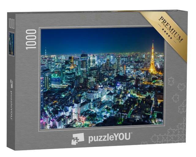 Puzzle 1000 Teile „Skyline von Tokio bei Nacht“