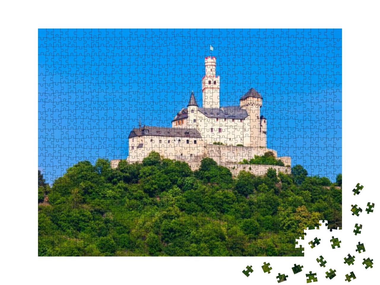 Puzzle 1000 Teile „Die Marksburg oberhalb der Stadt Braubach “