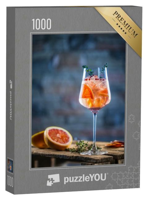 Puzzle 1000 Teile „Cocktail mit tropischen Früchten, rotem Pfeffer, Kräutern und Eis“