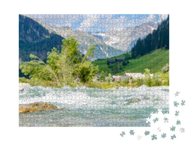 Puzzle 1000 Teile „Landschaft an der Schwarzach im Defereggental“