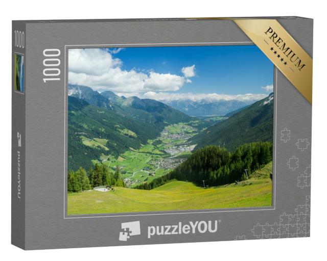Puzzle 1000 Teile „Blick über das grüne Stubaital“
