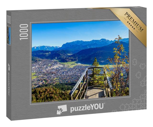 Puzzle 1000 Teile „Kramerberg und Felsen-Kanzel in Garmisch-Partenkirchen, Bayern“