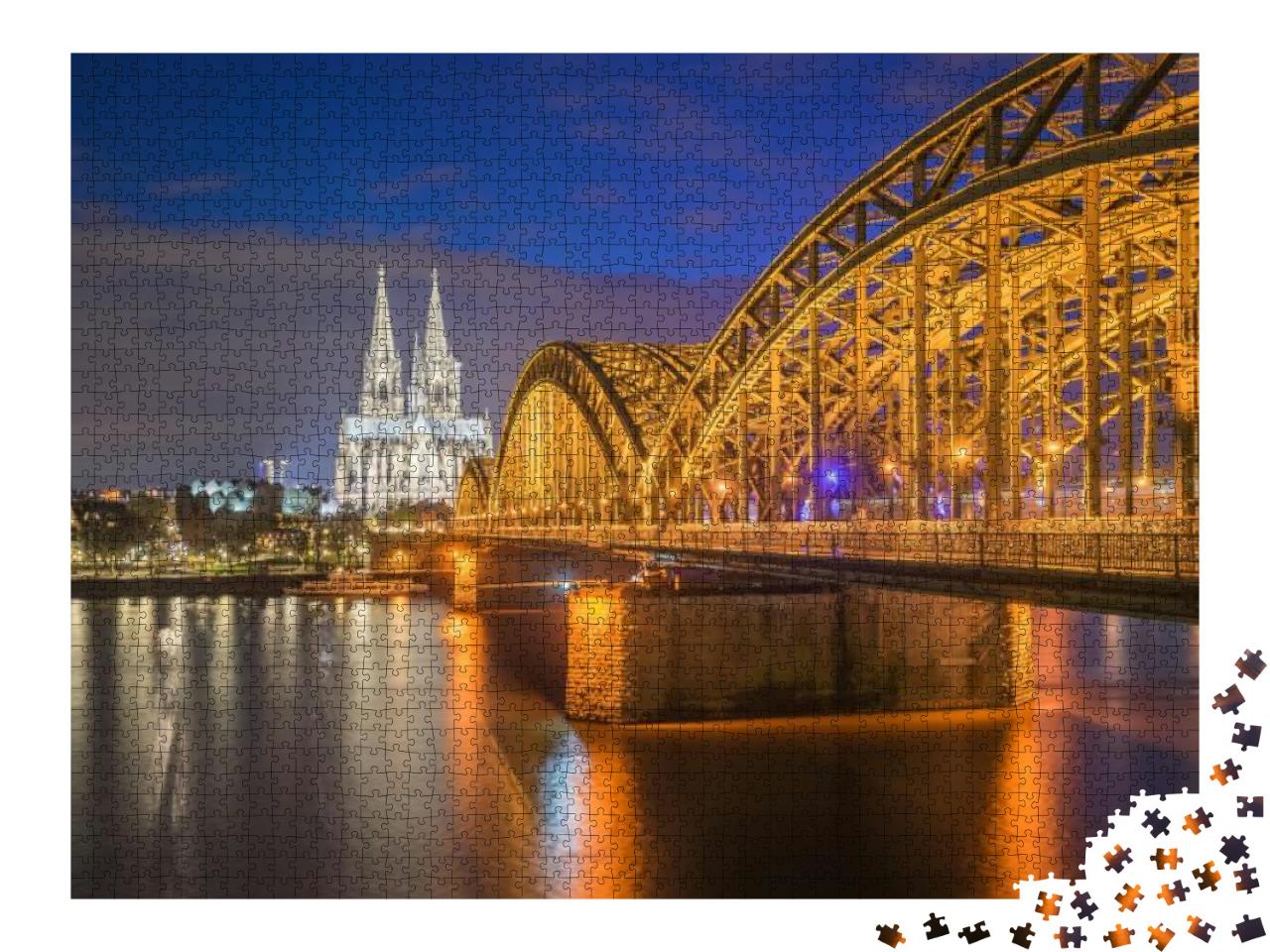 Puzzle 2000 Teile „Nachtansicht des Kölner Doms in Köln, Deutschland“