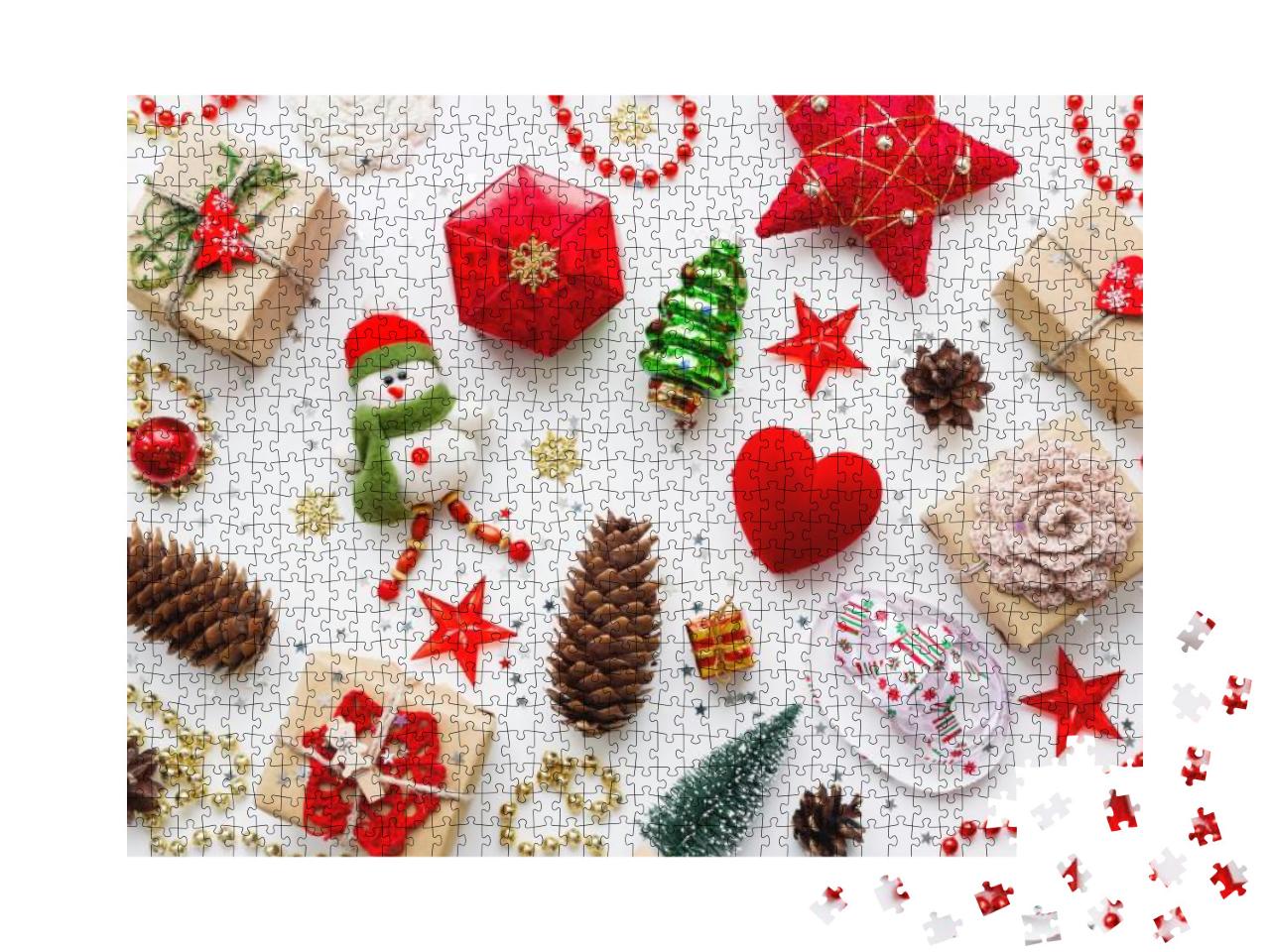 Puzzle 1000 Teile „Sortiment von Weihnachtsdekoration“