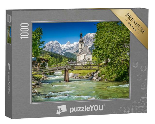 Puzzle 1000 Teile „St. Sebastian in Ramsau, Nationalpark Berchtesgadener Land, Deutschland“