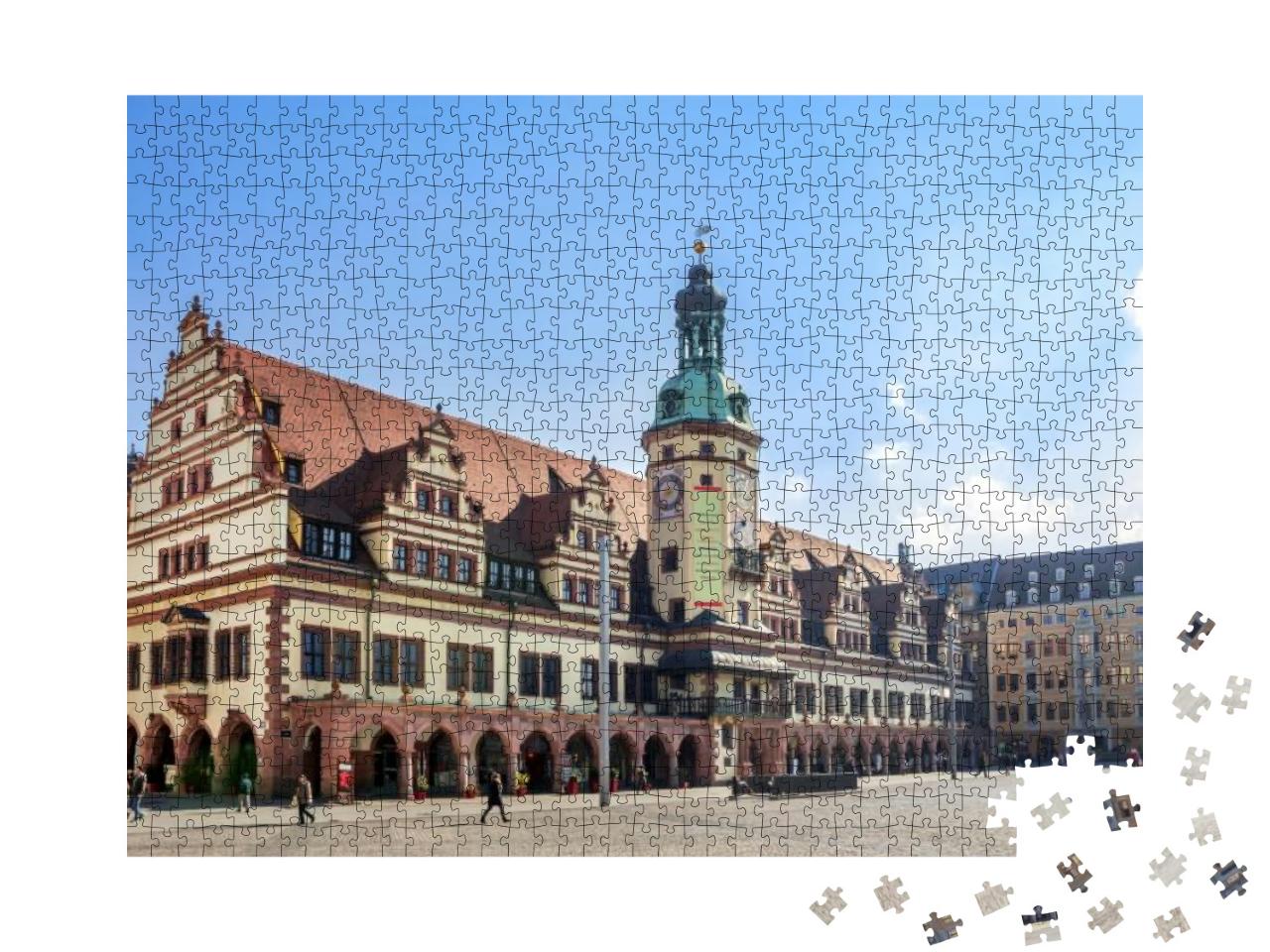 Puzzle 1000 Teile „Rathaus und Markt in Leipzig“