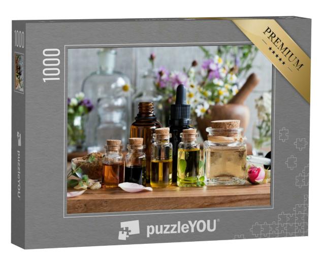Puzzle 1000 Teile „Auswahl an ätherischen Ölen “