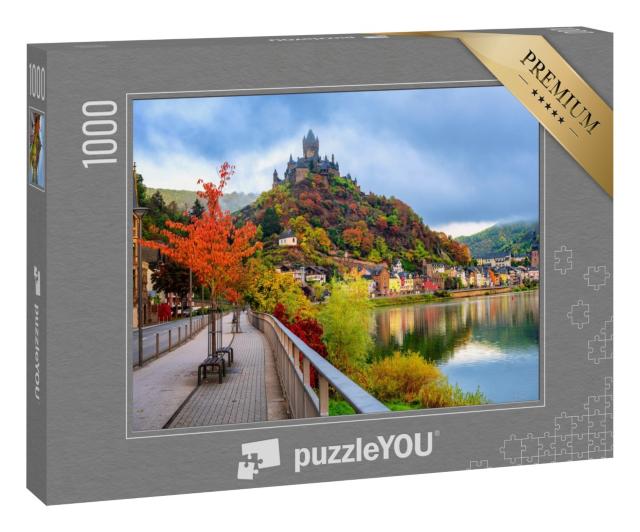 Puzzle 1000 Teile „Historische Stadt Cochem an der Mosel im Herbst, Rheinland-Pfalz, Deutschland“