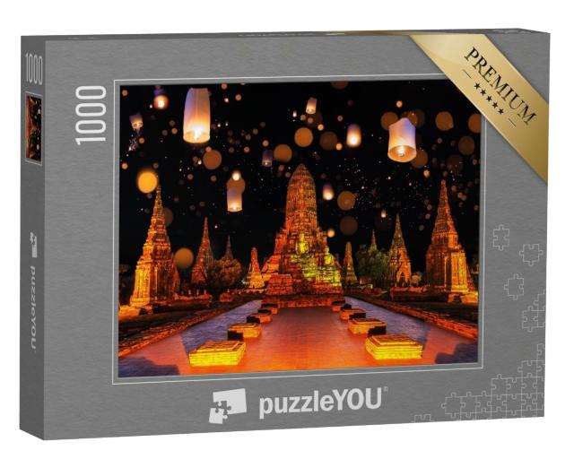 Puzzle 1000 Teile „Lichterfest in Ayutthaya, Thailand“