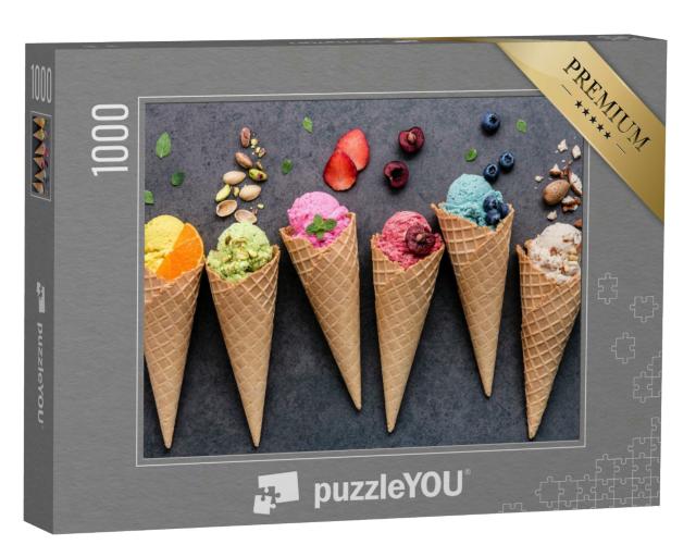 Puzzle 1000 Teile „Verschiedene Sorten Eiskugeln “