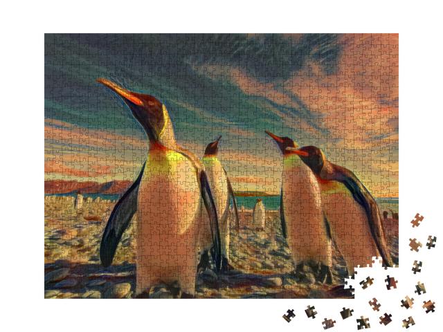 Puzzle 1000 Teile „im Stil von Edvard Munch, Der Schrei - Sommer in der Antarktis - Puzzle-Kollektion Künstler & Gemälde“