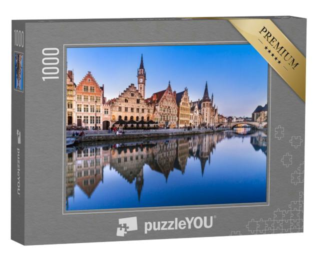 Puzzle 1000 Teile „Malerische mittelalterliche Gebäude, Gent, Belgien“