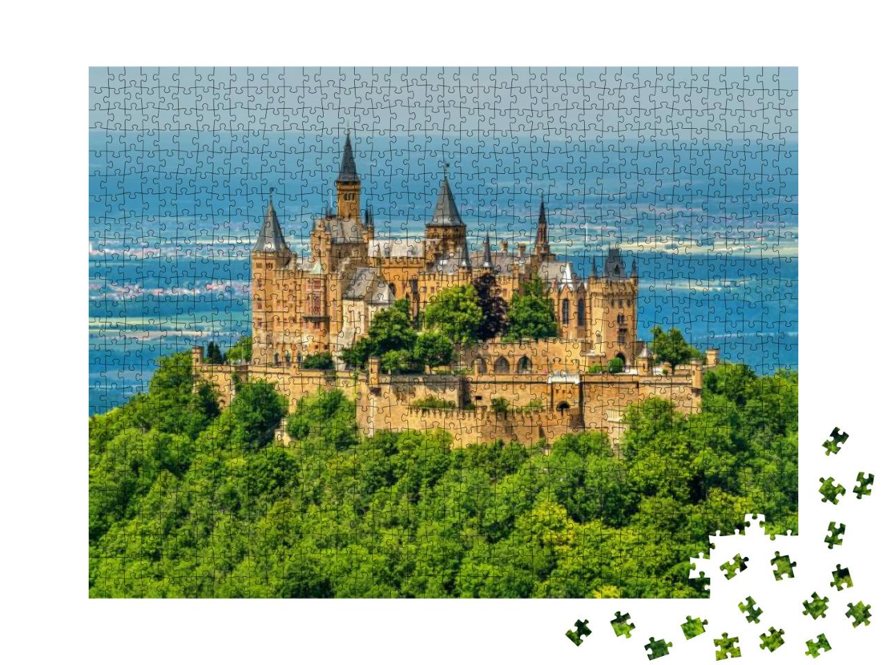 Puzzle 1000 Teile „Blick auf die Burg Hohenzollern auf der Schwäbischen Alb, Baden-Württemberg“