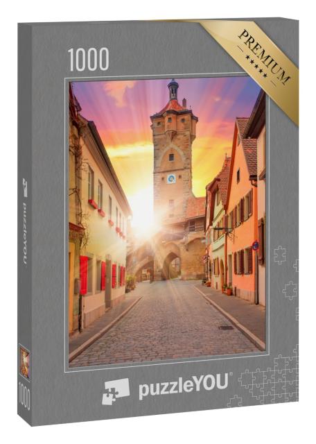 Puzzle 1000 Teile „Bayern: mittelalterliche Straße von Rothenburg ob der Tauber“