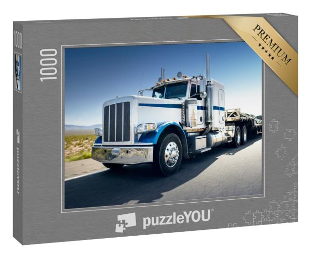Puzzle 1000 Teile „Großer amerikanischer Truck auf der Straße“