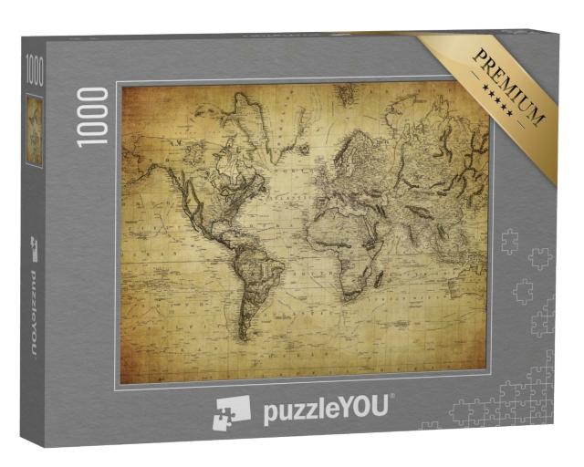 Puzzle 1000 Teile „Alte Weltkarte von 1814“