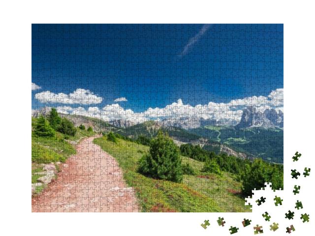Puzzle 1000 Teile „Weg in den Dolomiten, Gröden, Italien“