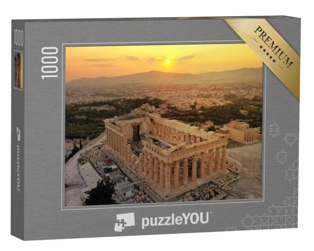 Puzzle 1000 Teile „Akropolis-Hügel und Parthenon bei Sonnenuntergang, Athen, Griechenland“