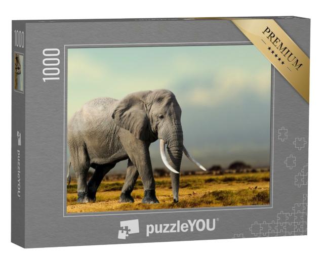 Puzzle 1000 Teile „Afrikanischer Elefant, Masai Mara National Park, Kenia“