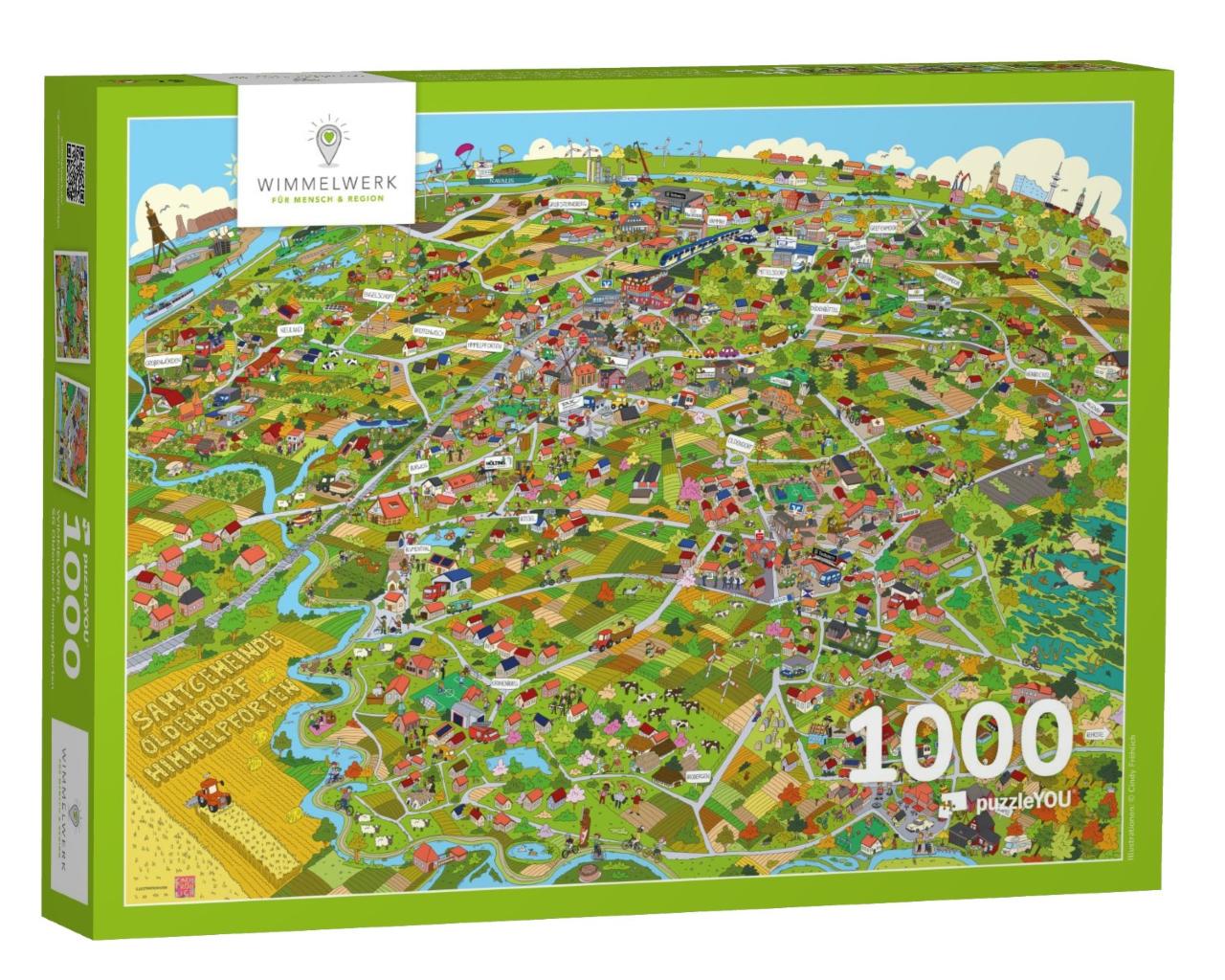 Puzzle 1000 Teile „Wimmelbild Oldendorf-Himmelpforten“