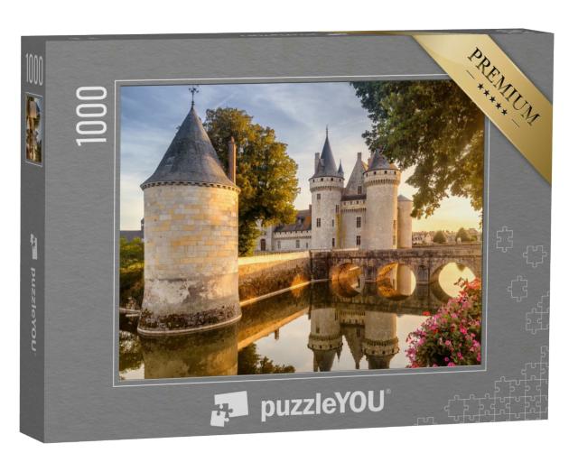 Puzzle 1000 Teile „Chateau von Sully-sur-Loire bei Sonnenuntergang, Wahrzeichen von Frankreich“