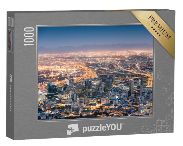 Puzzle 1000 Teile „Hell erleuchtetes Kapstadt bei Nacht“