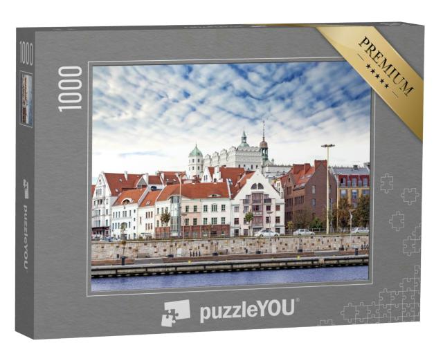 Puzzle 1000 Teile „Szczecin (Stettin) Stadt Altstadt, Blick auf den Fluss, Polen“