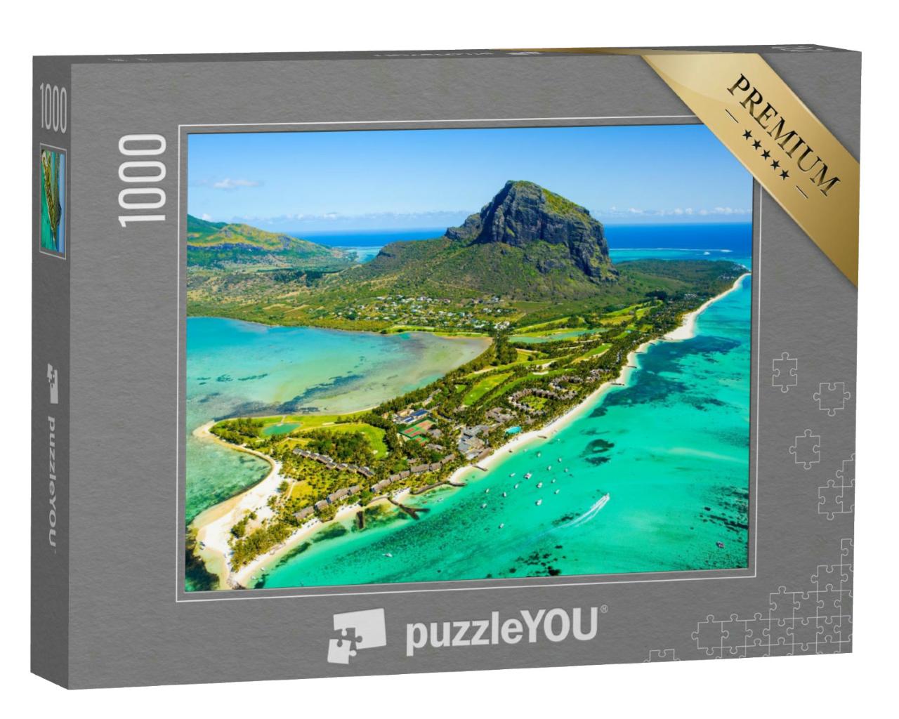 Puzzle 1000 Teile „Blaue Lagune am Fuße des Le Morne Brabant, Mauritius“