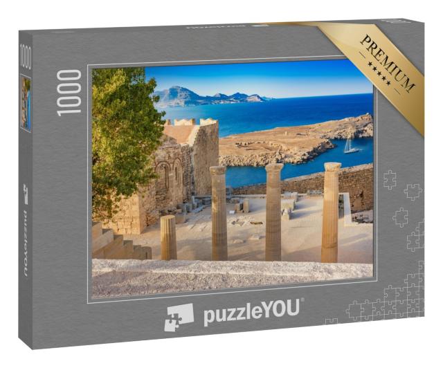Puzzle 1000 Teile „Akropolis von Lindos, Rhodos, Griechenland“