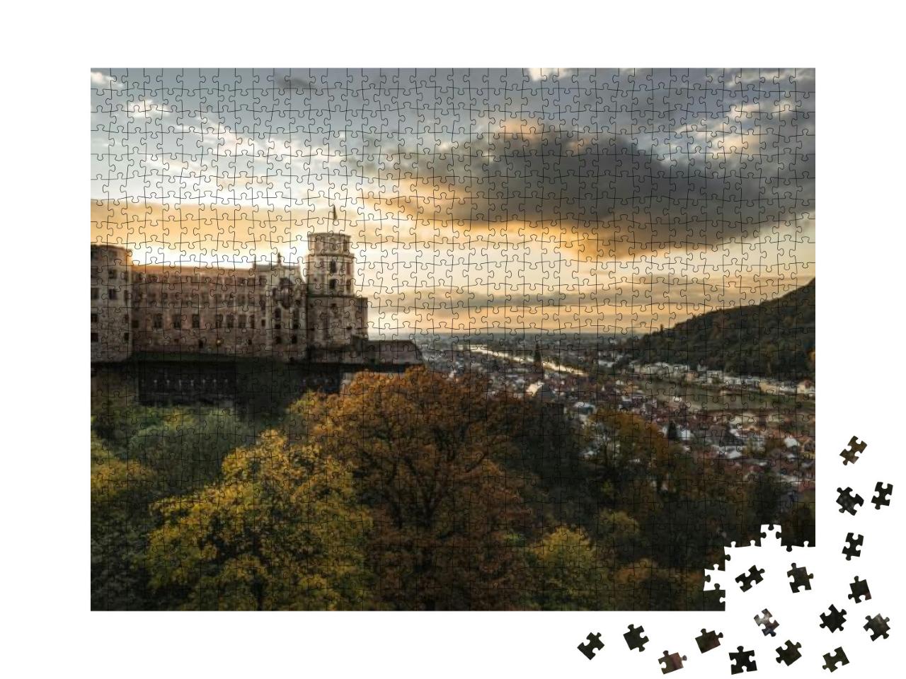 Puzzle 1000 Teile „Abendstimmung über Heidelberg“