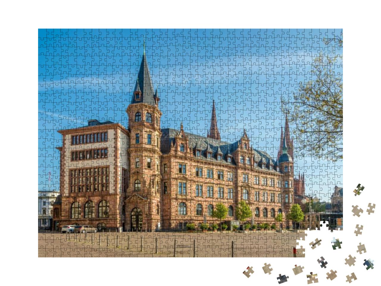 Puzzle 1000 Teile „Stadthalle am Marktplatz in Wiesbaden, Deutschland“
