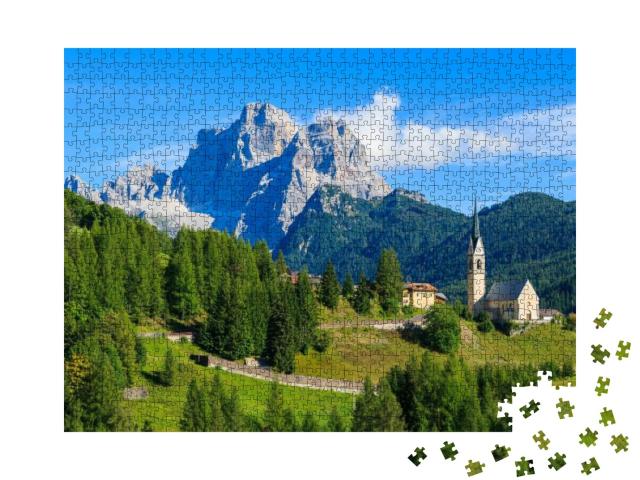 Puzzle 1000 Teile „Kirche über Pian bei Selva di Cadore, Südtirol“