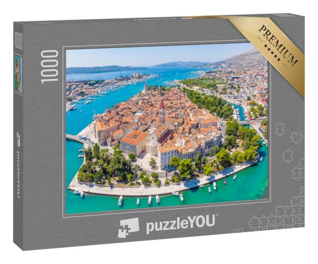 Puzzle 1000 Teile „Sommerliche Luftaufnahme von Trogir, Kroatien“