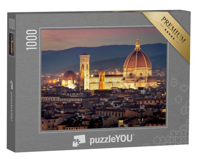 Puzzle 1000 Teile „Stadtbild von Florenz, im Zentrum der Dom auf der Piazza del Duomo“