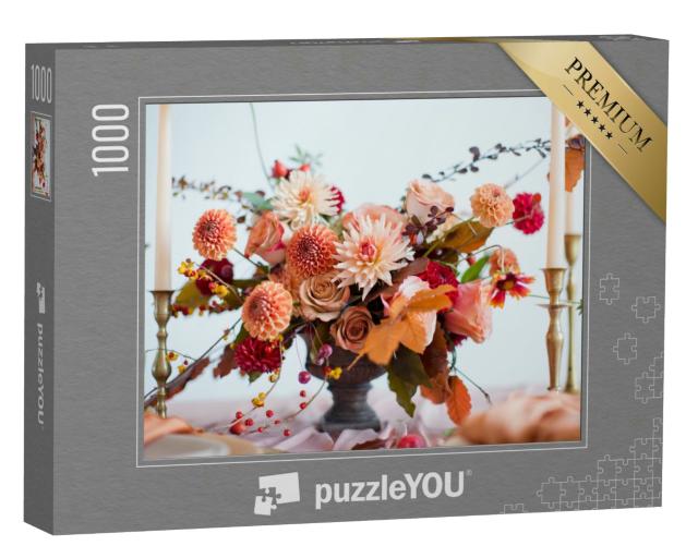 Puzzle 1000 Teile „Orange Blumen für den Herbst“