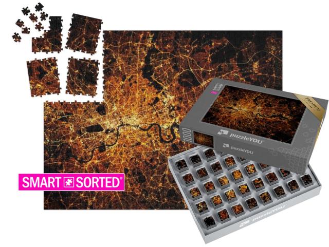 SMART SORTED® | Puzzle 1000 Teile „London mit Lichtern bei Nacht“