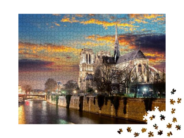 Puzzle 1000 Teile „Insel Cite mit Kathedrale Notre Dame de Paris“