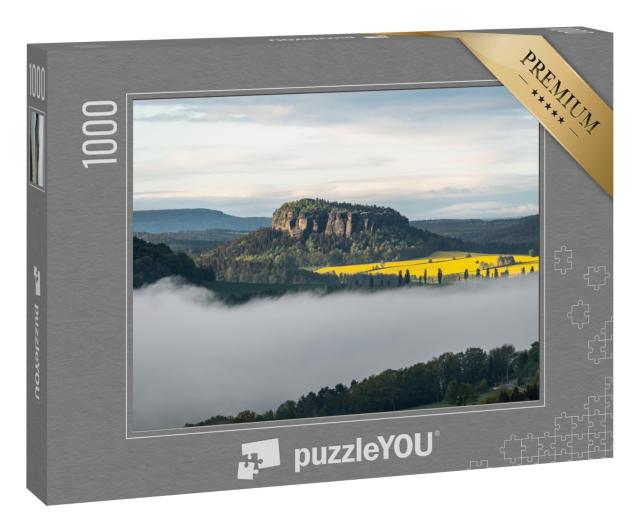 Puzzle 1000 Teile „Sächsische Schweiz zur Morgenstunde, Sachsen, Deutschland“
