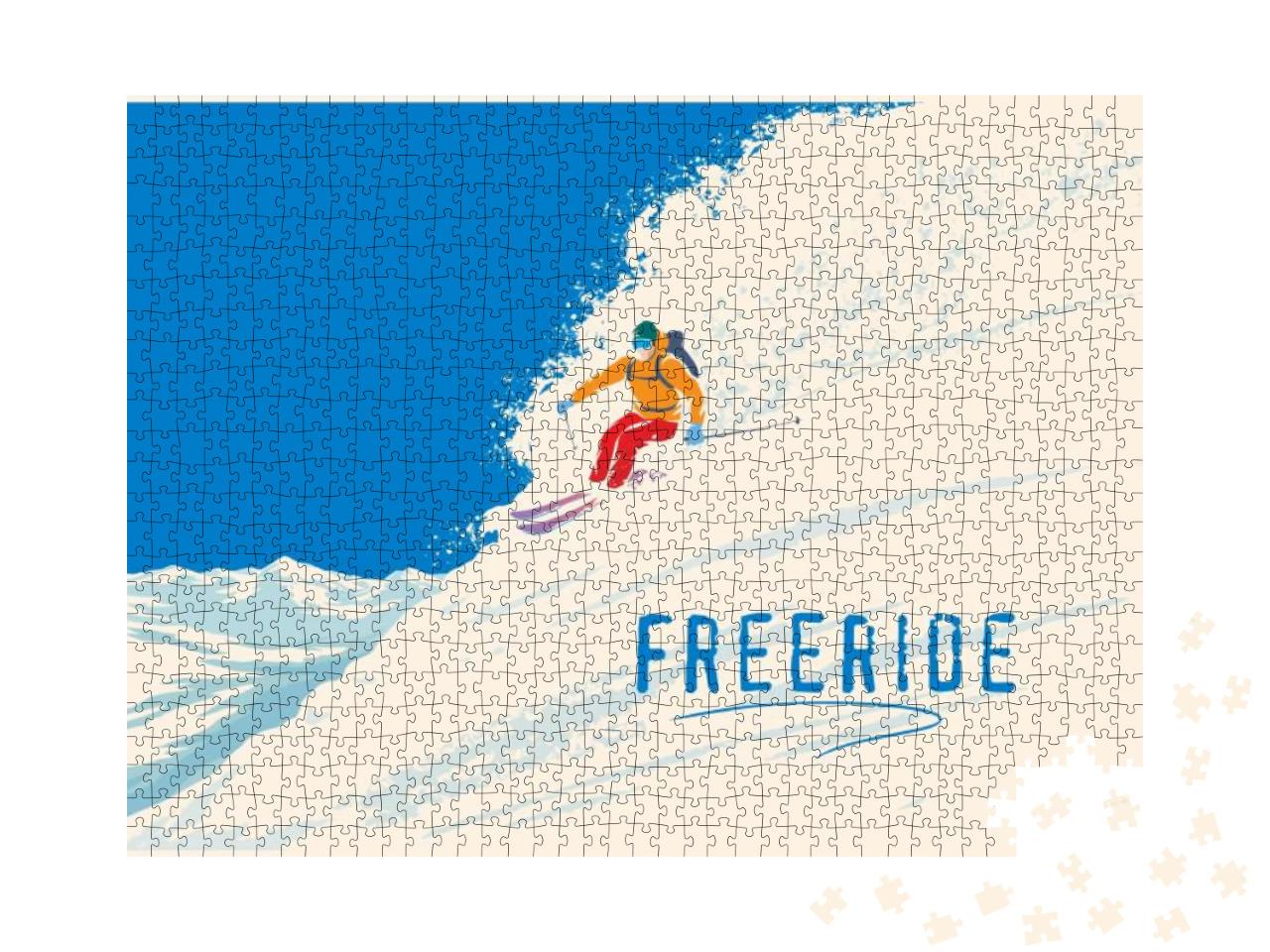 Puzzle 1000 Teile „Illustration: Freerider am Steilhang“