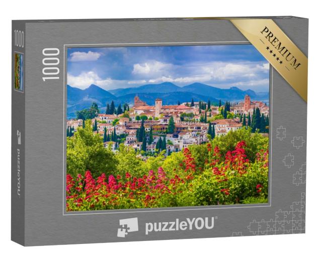 Puzzle 1000 Teile „Blick auf den mittelalterlichen Stadtteil Albaicin in Granada, Spanien“