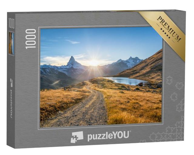 Puzzle 1000 Teile „Stellisee und Matterhorn in den Schweizer Alpen“