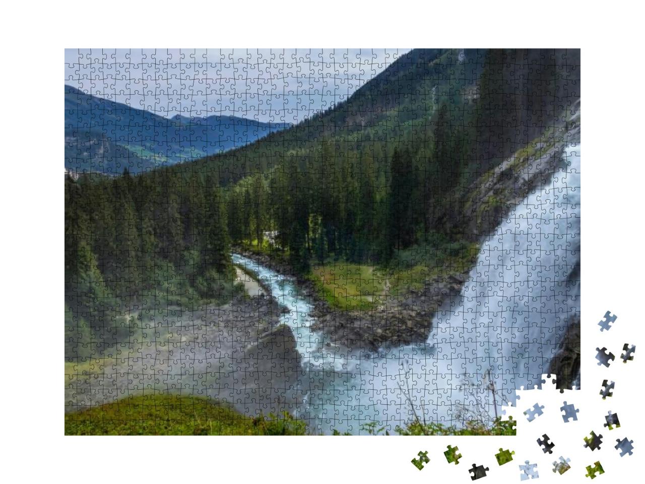 Puzzle 1000 Teile „Krimmler Wasserfälle, Nationalpark Hohe Tauern, Salzburger Land, Österreich“