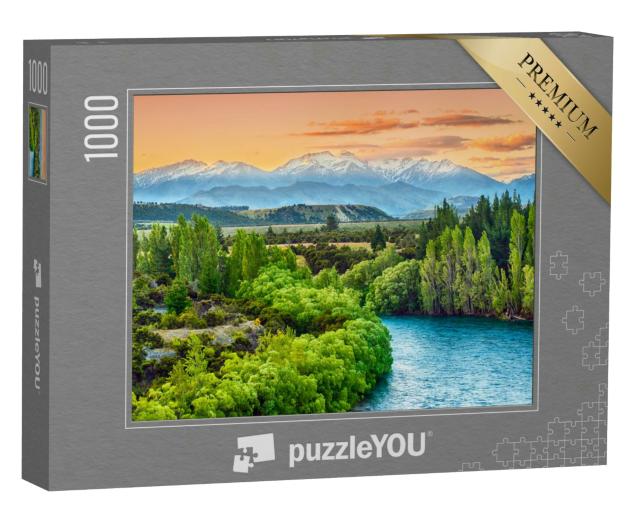 Puzzle 1000 Teile „Sonnenuntergang in den Südalpen, Neuseeland“