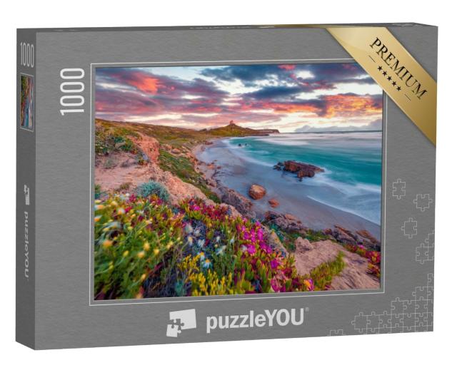 Puzzle 1000 Teile „Fantastischer Sonnenaufgang auf Capo San Marco, Mittelmeer, Italien“