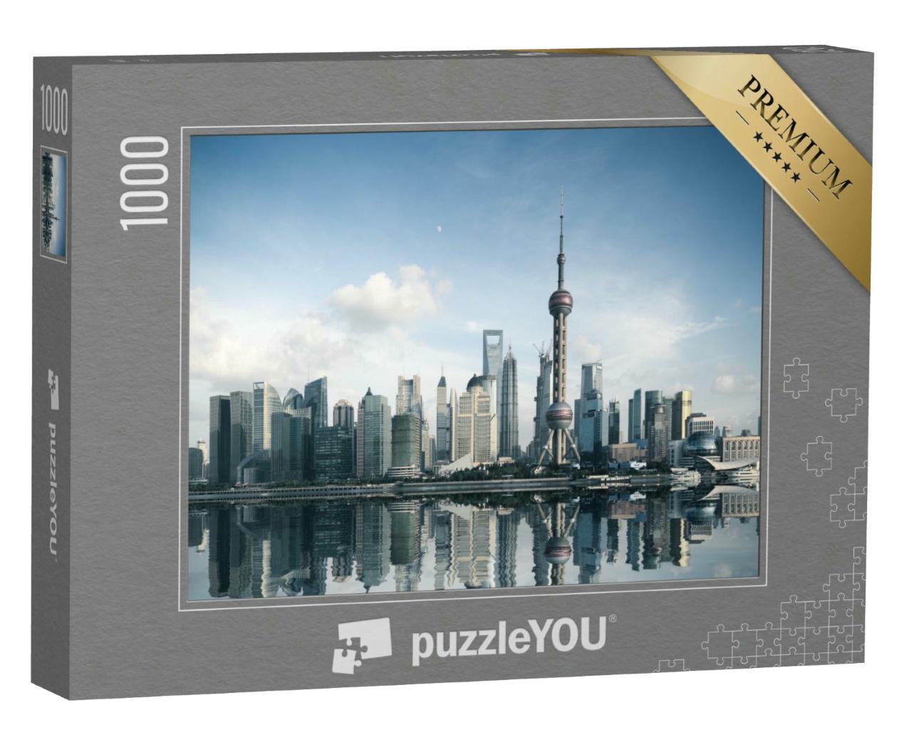 Puzzle 1000 Teile „Skyline von Shanghai in China“