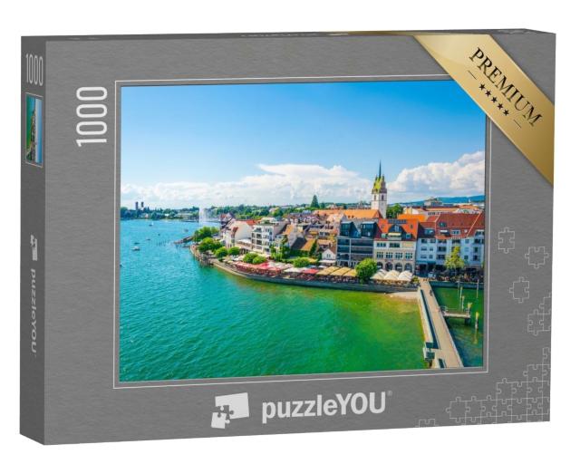 Puzzle 1000 Teile „Panorama vom Yachthafen der Stadt Friedrichshafen, Zermatt“