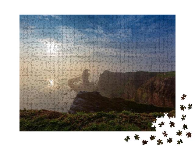 Puzzle 1000 Teile „Lange Anna auf Helgoland im Morgennebel“