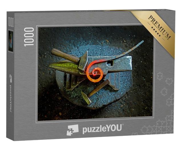 Puzzle 1000 Teile „Handwerkszeug in einer Schmiede“